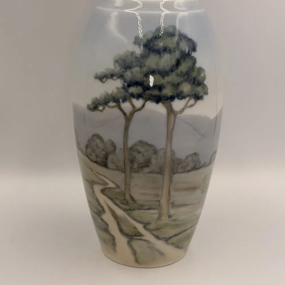 Antique Bing & Grondahl B&G Denmark 8692-251 Art Nouveau Tree Landscape Vase 7